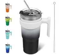 Bjpkpk de 20 oz de acero inoxidable tazas aislantes con mango y paja y tapa da y noche