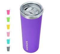 BJPKPK Vaso delgado de acero inoxidable de 20 onzas, taza de sublimación de viaje para café helado, vaso térmico de agua de metal con tapa, morado