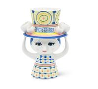 Bjørn Wiinblad Jarrón Lady with hat H20.5 cm Azul