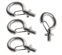 bjsdkff Gancho de acero inoxidable M10 (4 piezas), tornillo de anillo fuerte y duradero para estantes, hamacas, cortinas, cadenas, cestas, ganchos con hebilla para bolsas de arena