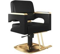 BJSHAOHUA Sillón Profesional de Peluquería, 360º Giratoria con Base Fijo de Metal, Altura Regulable, Asiento Suave y Cómodo de Material Piel