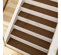 BJSXHZYGT Alfombra Escalera (10 Unidades), Antideslizante Escalera para Escaleras (Longitud Cortable), Alfombras Antideslizantes Peldaños para Escaleras (Interior/Exterior)(Brown)