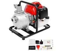 BJTDLLX Bomba de agua de gasolina, 43 cc, bomba de agua, bomba de motor, 20.000 l/h, bomba de agua sucia con motor de 2 tiempos, altura de extracción de 80 m, conexión de 1,5 pulgadas, depósito de 1,2