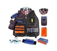 Bjxy Kids Tactical Vest Adjustable Tactical Vest Jacket Kit for Nerf Toy Gun N-strike Elite Series