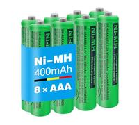 BK-40AAABU NI-MH Batería AAA para Panasonic, Pilas Recargables AAA 400mah 1.2v para Telefono Gigaset - Paquete de 8
