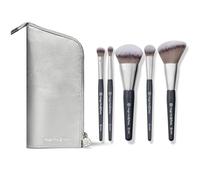 BK BEAUTY BRUSHES - ANGIE HOT & FLASHY - Juego de brochas de viaje con bolsa, brochas de maquillaje para base líquida o crema, corrector debajo de los ojos, brocha de maquillaje bronceadora, colorete