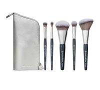BK BEAUTY BRUSHES - ANGIE HOT & FLASHY - Juego de brochas de viaje con bolsa, brochas de maquillaje para base líquida o crema, corrector debajo de los ojos, brocha de maquillaje bronceadora, colorete