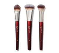 BK Beauty Core Complexion - Juego de 3 brochas de maquillaje (3 piezas) - Pinceles de base, corrector y mezcla para líquidos, crema y polvo - Cepillos de maquillaje faciales veganos, libres de
