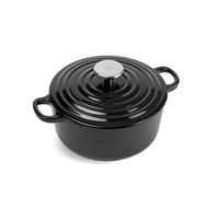 BK Cookware Cazuela de Hierro Fundido Esmaltado Alemán, 24 cm/4,2 litros Cazuela con Tapadera, Horno Holandés hasta 220°, Cocina de Inducción, Apta para Lavavajillas, Negro