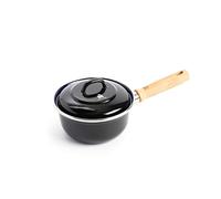 BK Indigo Cacerola Esmaltada Holandesa con Tapa con Revestimiento Cerámico Antiadherente sin PFAS, 16 cm/1,2 Litros, Inducción, Apta para Lavavajillas, Apta para Horno, Negro