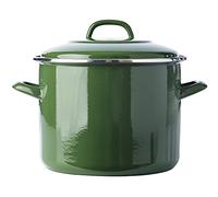 BK Indigo Olla Tradicional Holandesa con Esmalte Alemán y Tapa con Revestimiento Cerámico Antiadherente sin PFAS, 24 cm/8,7 Litros, Inducción, Apta para Lavavajillas y Horno, Verde
