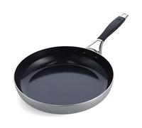 BK Intelligence Sartén de Acero Inoxidable de 28 cm con Revestimiento Cerámico Antiadherente sin PFAS, Inducción, Mango Fría, Apta para Lavavajillas, Apta para Horno, Plata y Negro
