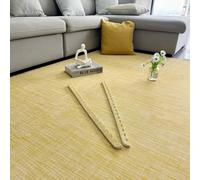 BK&MF Alfombras De Espuma De Ratán Seda Helada Interconectadas, Azulejos De Rompecabezas Frescos Transpirables 60cm, Antideslizantes para Dormitorio,Amarillo,10Pcs