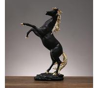 BK&MF Moderna estatua de caballo de la suerte para la prosperidad, escultura de caballo atractiva de resina, decoración para sala de estar, decoración de escritorio para más felicidad financiera, E