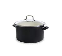 BK Olla de sopa esmaltada de 28 cm/9,5 L, apta para inducción, apta para lavavajillas, color negro