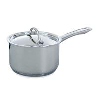 BK Profiline Cacerola de acero inoxidable, 16 cm, con tapa, apta para inducción, horno y parrilla hasta 230°C, duradera y apilable, apta para lavavajillas, sin PFAS, Plata