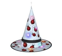 BKDODKS Art Ladybug Tracks - Sombrero de bruja de Halloween con luz para adultos, Halloween, fiestas de Navidad