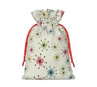 BKDODKS Atomic Stars - Bolsas de regalo de Navidad con etiquetas impresas retro con cinta para dulces y fiestas de Navidad