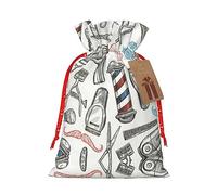 BKDODKS Barber Shop - Bolsas de regalo de Navidad con etiquetas monocromáticas con cinta para dulces y fiestas de Navidad