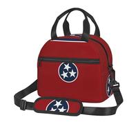 BKDODKS Bolsa de almuerzo versátil con estampado de bandera del estado de Tennessee con correa ajustable, perfecta para adultos