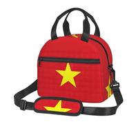BKDODKS Bolsa de almuerzo versátil con estampado de bandera vietnamita con correa ajustable, perfecta para adultos