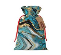 BKDODKS Bolsas de regalo con estampado de mármol azul turquesa y dorado, bolsas de regalo de Navidad con cinta, bolsas de regalo de caramelos para fiestas de Navidad