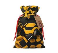 BKDODKS - Bolsas de regalo de Navidad con cinta de color amarillo mostaza y negro para dulces y fiestas navideñas