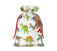 BKDODKS Bolsas de regalo de Navidad con dibujos animados de dinosaurios, bolsas de regalo de Navidad, etiquetas de cinta, envoltura de caramelos, fiesta de Navidad