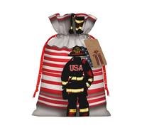 BKDODKS Bolsas de regalo de Navidad con estampado de bandera de Estados Unidos con rayas rojas para regalos de vacaciones, etiquetas con cinta, envoltura de caramelos, fiesta de Navidad