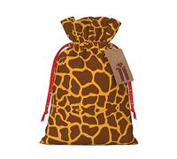 BKDODKS Bolsas de regalo de Navidad con estampado de jirafa con cinta para envolver dulces y fiestas de Navidad