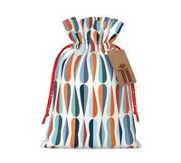 BKDODKS Bolsas de regalo de Navidad con estampado de lágrima, etiquetas de estilo moderno de mediados de siglo con cinta para envolver dulces y fiestas de Navidad