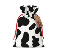 BKDODKS Bolsas de regalo de Navidad con estampado de lunares de vaca con cinta para dulces y fiestas de Navidad