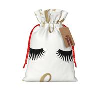 BKDODKS Bolsas de regalo de Navidad con estampado de pestañas, bolsas de regalo festivas, etiquetas de cinta, envoltura de caramelos, fiesta de Navidad