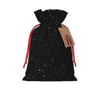 BKDODKS Bolsas de regalo de Navidad con estampado de purpurina negra con cinta, bolsas de regalo de caramelos, suministros de fiesta