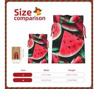 BKDODKS Bolsas de regalo de Navidad con estampado de sandía roja con cinta para dulces y fiestas de Navidad