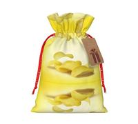 BKDODKS Bolsas de regalo de Navidad con etiquetas impresas de papas fritas con cinta para envolver dulces y fiestas de Navidad