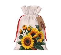 BKDODKS Bolsas de regalo de Navidad con girasoles y rosas con etiquetas de cinta para dulces y fiestas de Navidad
