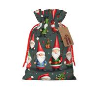 BKDODKS Bolsas de regalo de Navidad, divertidas etiquetas impresas de gnomos con cinta para dulces y fiestas de Navidad