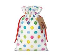 BKDODKS Bolsas de regalo de Navidad, etiquetas con estampado de lunares azules con cinta para dulces y fiestas de Navidad