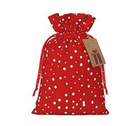 BKDODKS Bolsas de regalo de Navidad, etiquetas con estampado de lunares rojos y blancos con cinta para embalaje de dulces y fiestas de Navidad