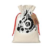 BKDODKS Bolsas de regalo de Navidad, etiquetas con impresión de notas musicales con cinta para envolver caramelos, fiestas de Navidad