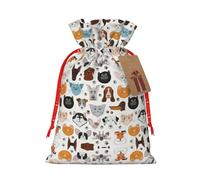 BKDODKS Bolsas de regalo de Navidad para perro, gato, bulldog, beagle, labrador, bolsas de regalo festivas con cinta para dulces y fiestas de Navidad