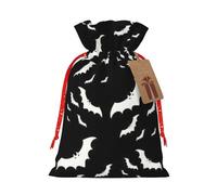 BKDODKS Bolsas de regalo navideñas con estampado de murciélagos voladores de Halloween, bolsas de regalo festivas, etiquetas de cinta, envoltura de caramelos, fiesta de Navidad