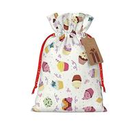 BKDODKS Bonitas bolsas de regalo de Navidad, etiquetas con estampado de cupcakes con cinta para envolver dulces y fiestas de Navidad