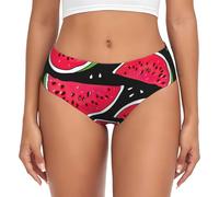 BKDODKS Calzoncillos de mujer con estampado de sandía Xs-4XL, ropa interior de bikini para mujer, bragas esenciales de cobertura, Negro, M