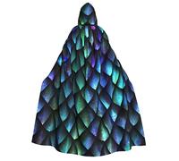 BKDODKS Capa con capucha con estampado de escamas de dragón mágico en 3D, para hombres y mujeres, versátil capa de cosplay, Halloween, carnavales, decoración temática