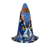 BKDODKS Capa con capucha unisex con estampado de búho azul para cosplay, gótico, renacentista y más