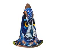 BKDODKS Capa con capucha unisex con estampado de búho azul para cosplay, gótico, renacentista y más