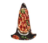 BKDODKS Capa con capucha unisex con estampado de comida de pizza para Halloween, para cosplay, gótico, renacentista y más