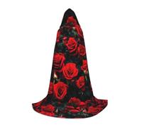 BKDODKS Capa con capucha unisex con estampado de rosas rojas para cosplay, gótico, renacentista y más